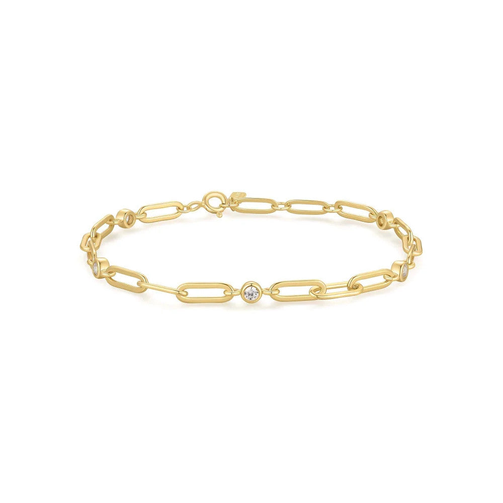 Bezel Station Paper Clip Chain Bracelet