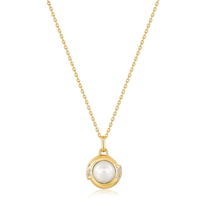 Yellow Pearl Sphere Pendant Necklace