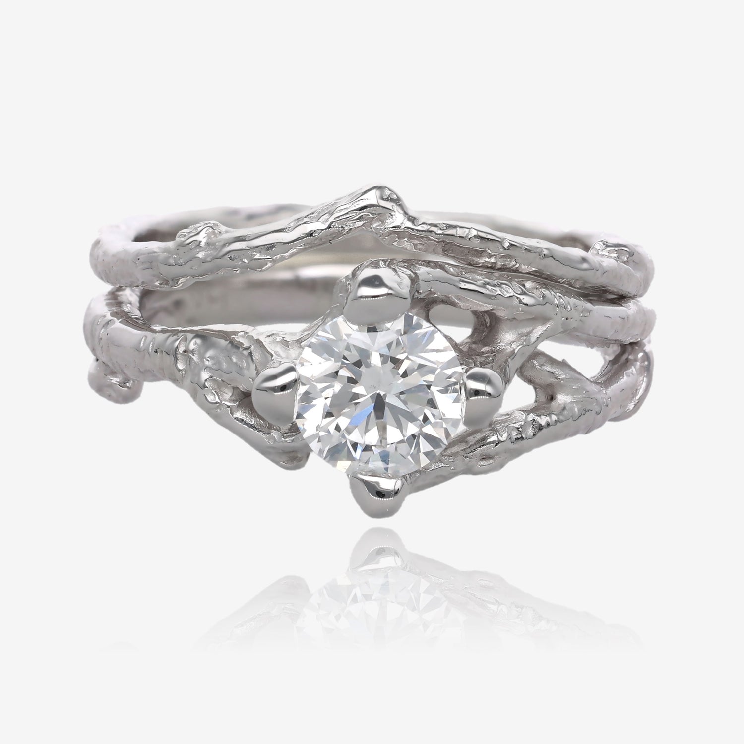 Birch Branch Diamond Gold Wedding Set