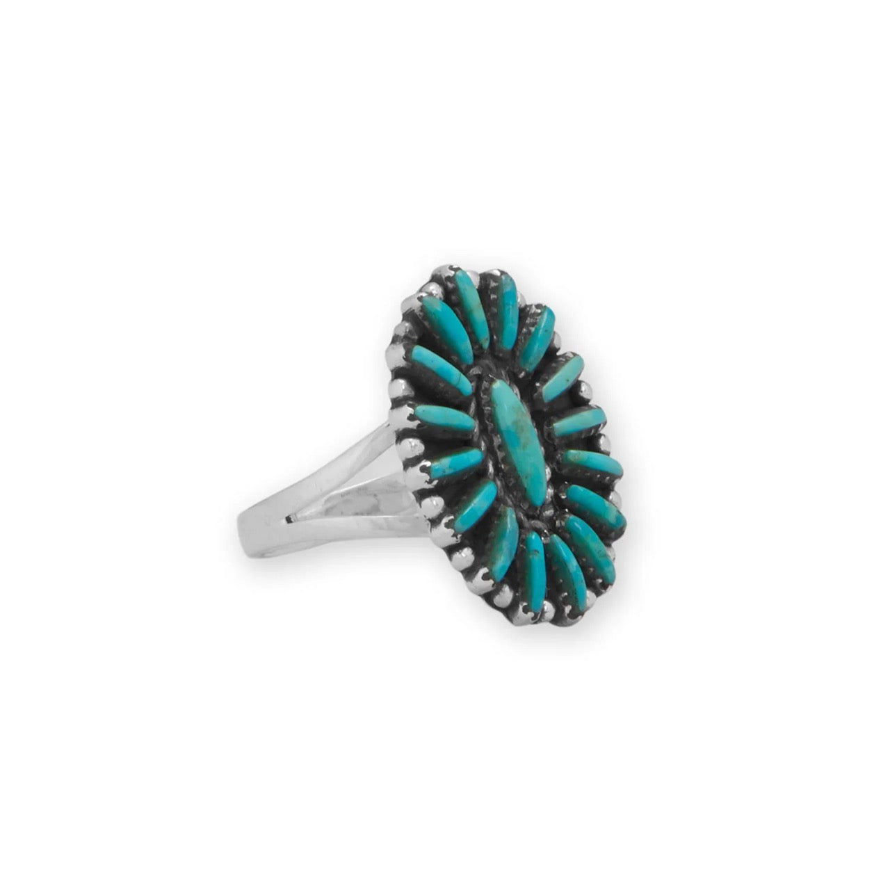 Desert Sunburst Turquoise Silver Ring