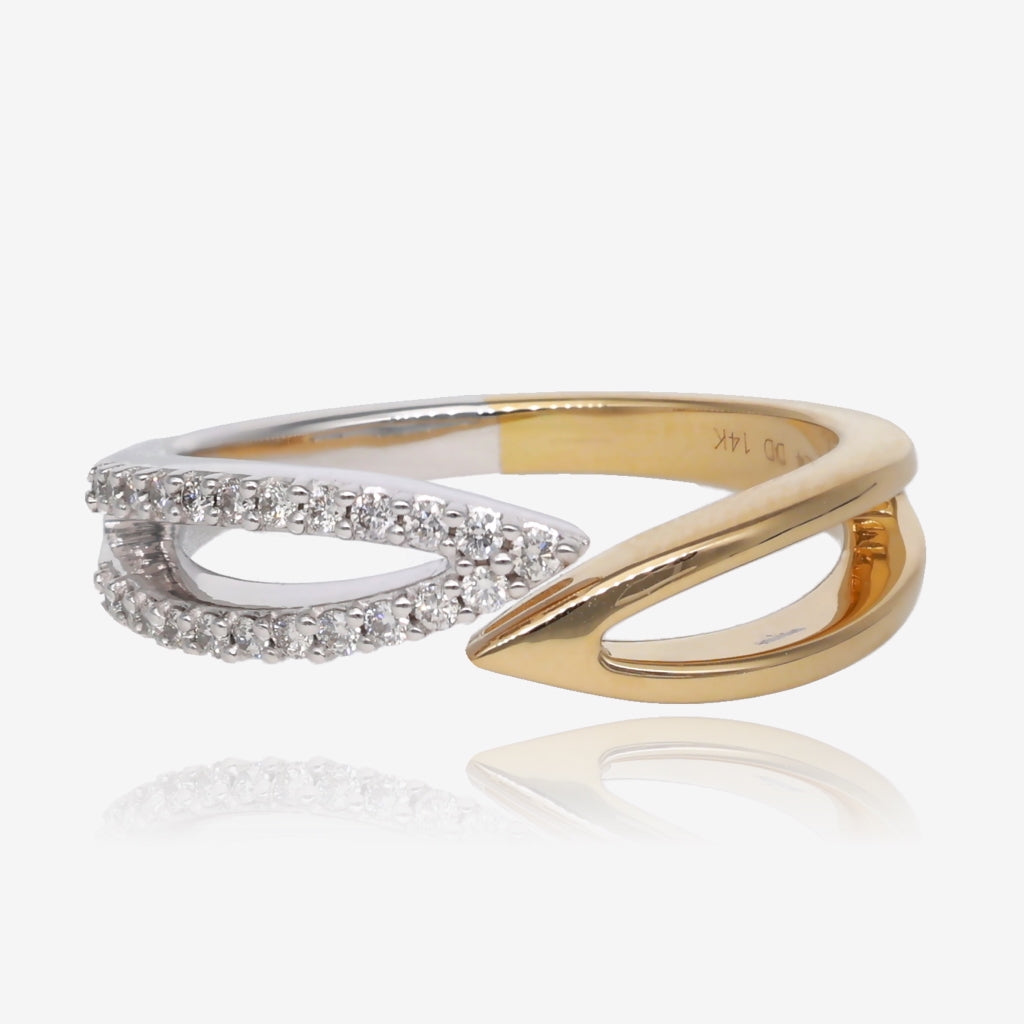 Two Tone Wrap Around Diamond Ring