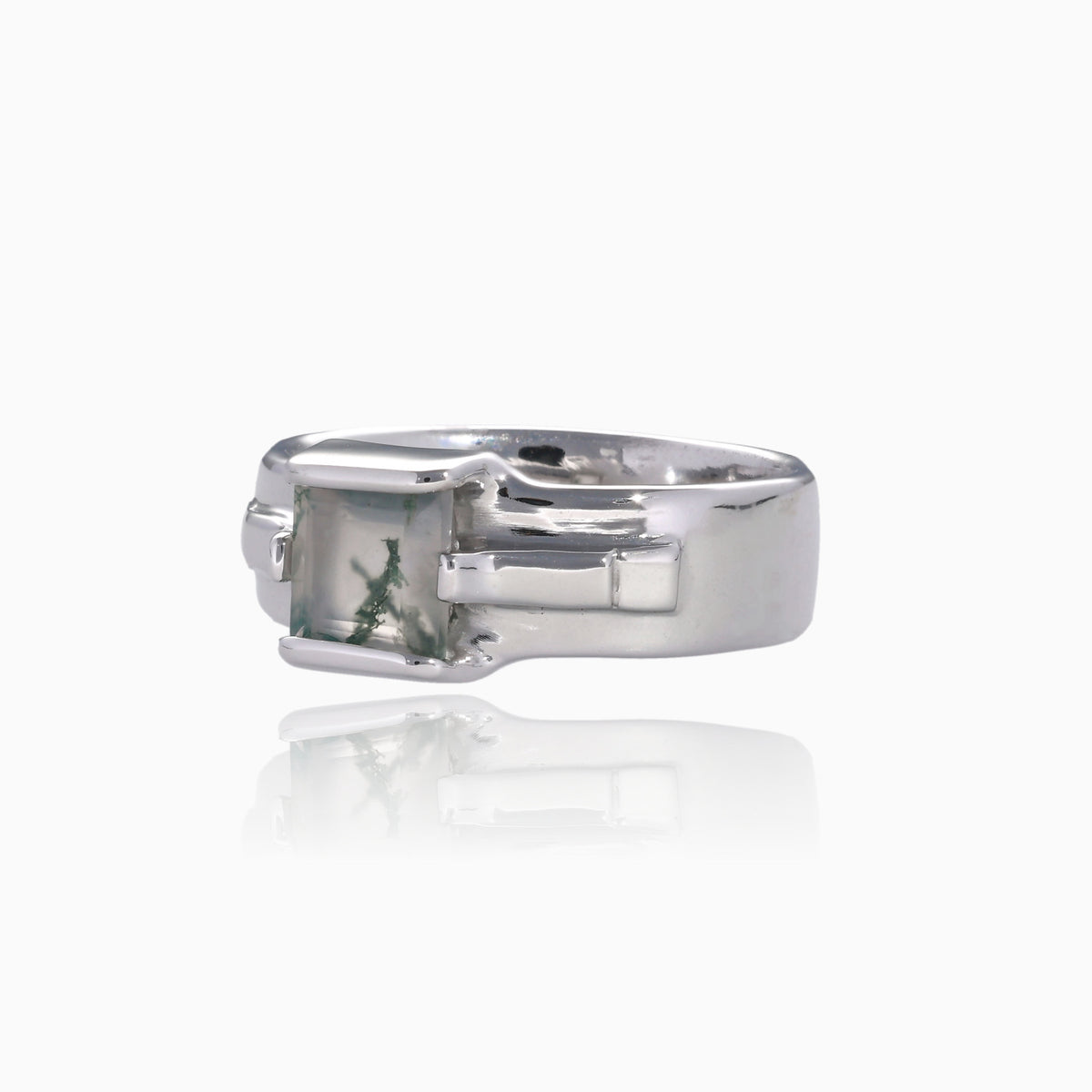 Intersection Moss Agate Silver Men&