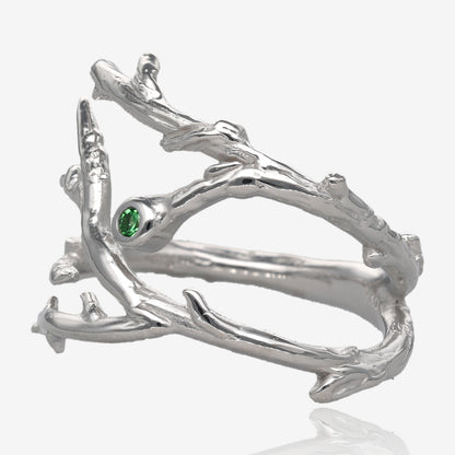 Tsavorite Garnet Twig and Branches Open Ring