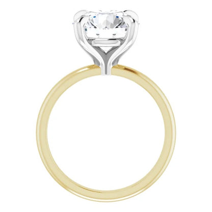 4ct Lab Grown Round Diamond Solitaire 14K Yellow Gold
