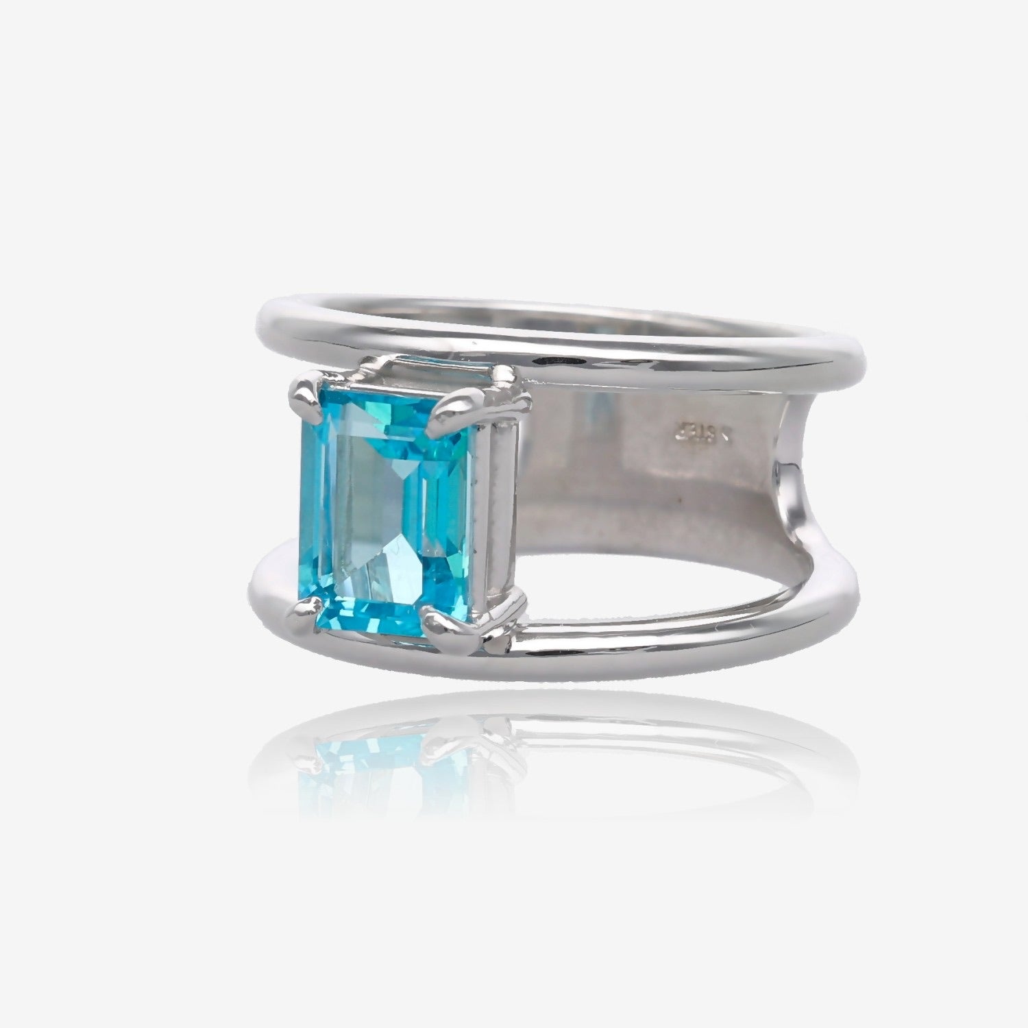 Liminal Space Topaz Band in Silver