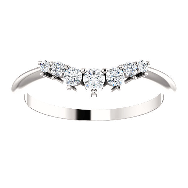 14kWhite Gold 1/5ct tdw Diamond Contour Band, Gentle Caress