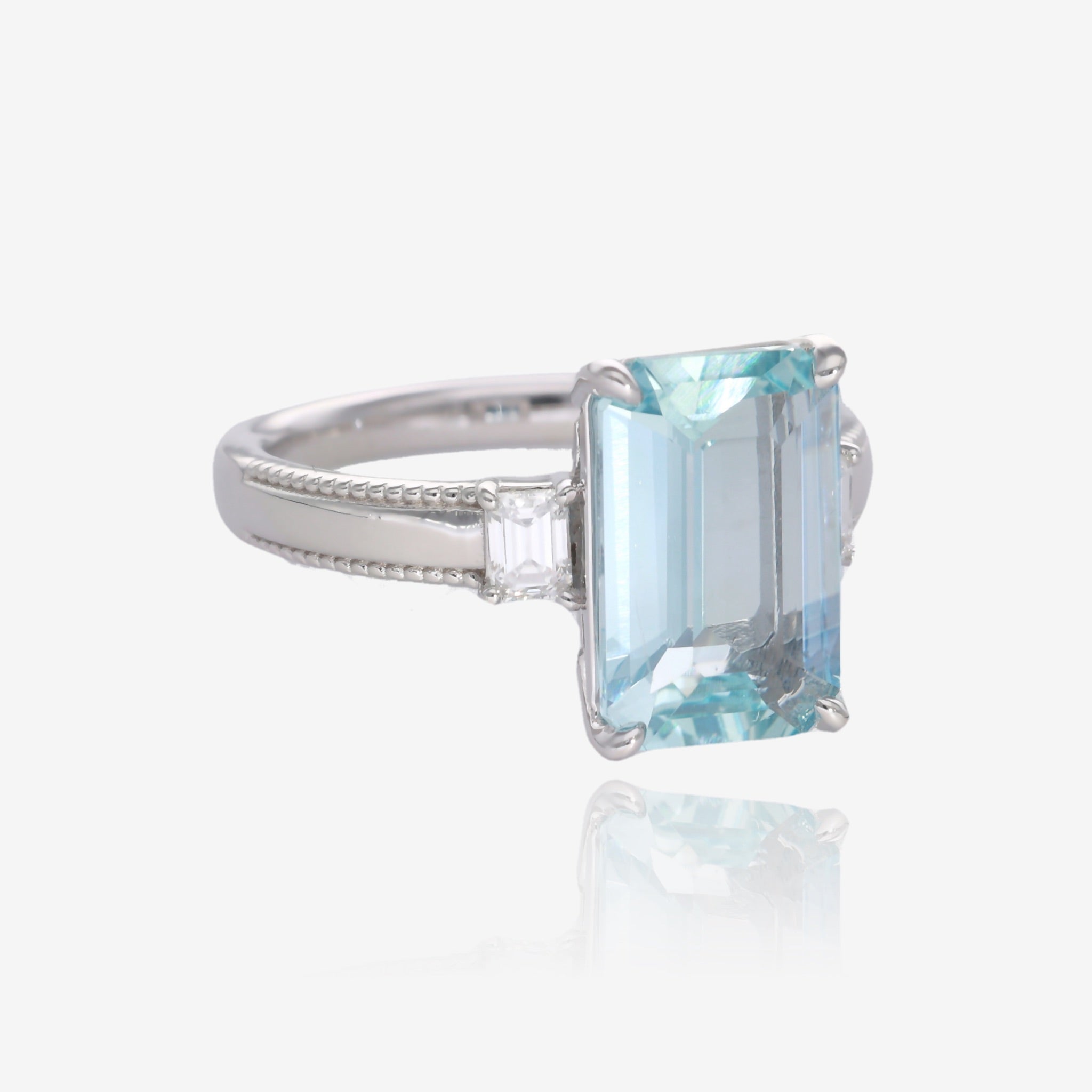 Royally Regal Ring in Aquamarine and White Gold