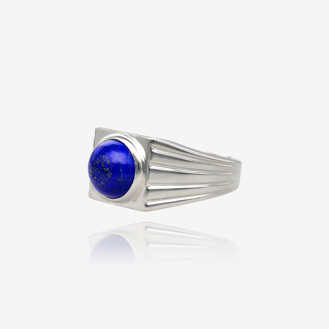 Men’s Square Lapis Lazuli Signet Ring in Sterling Silver