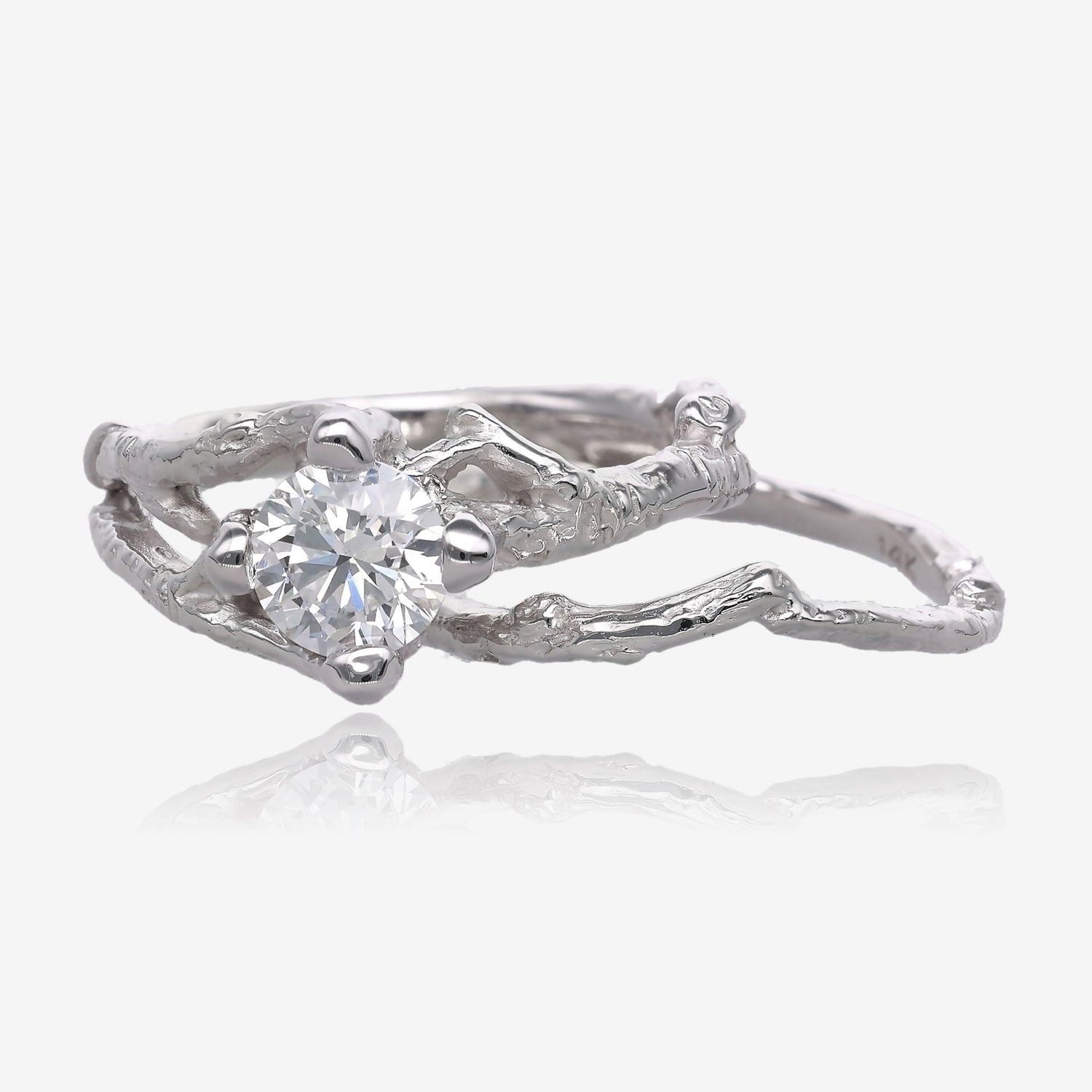 Birch Branch Diamond Gold Wedding Set