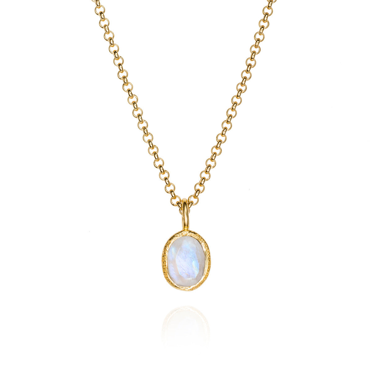 Zen Organic Natural Oval Birthstone Necklace