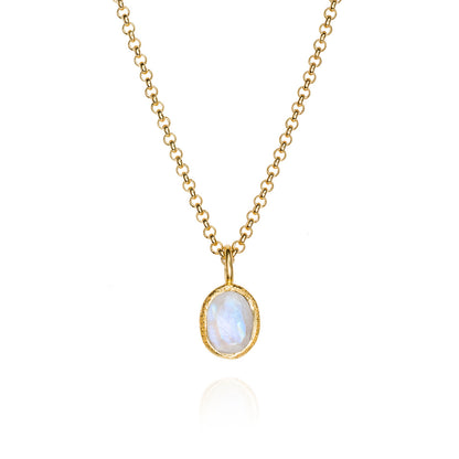 Zen Organic Natural Oval Birthstone Necklace