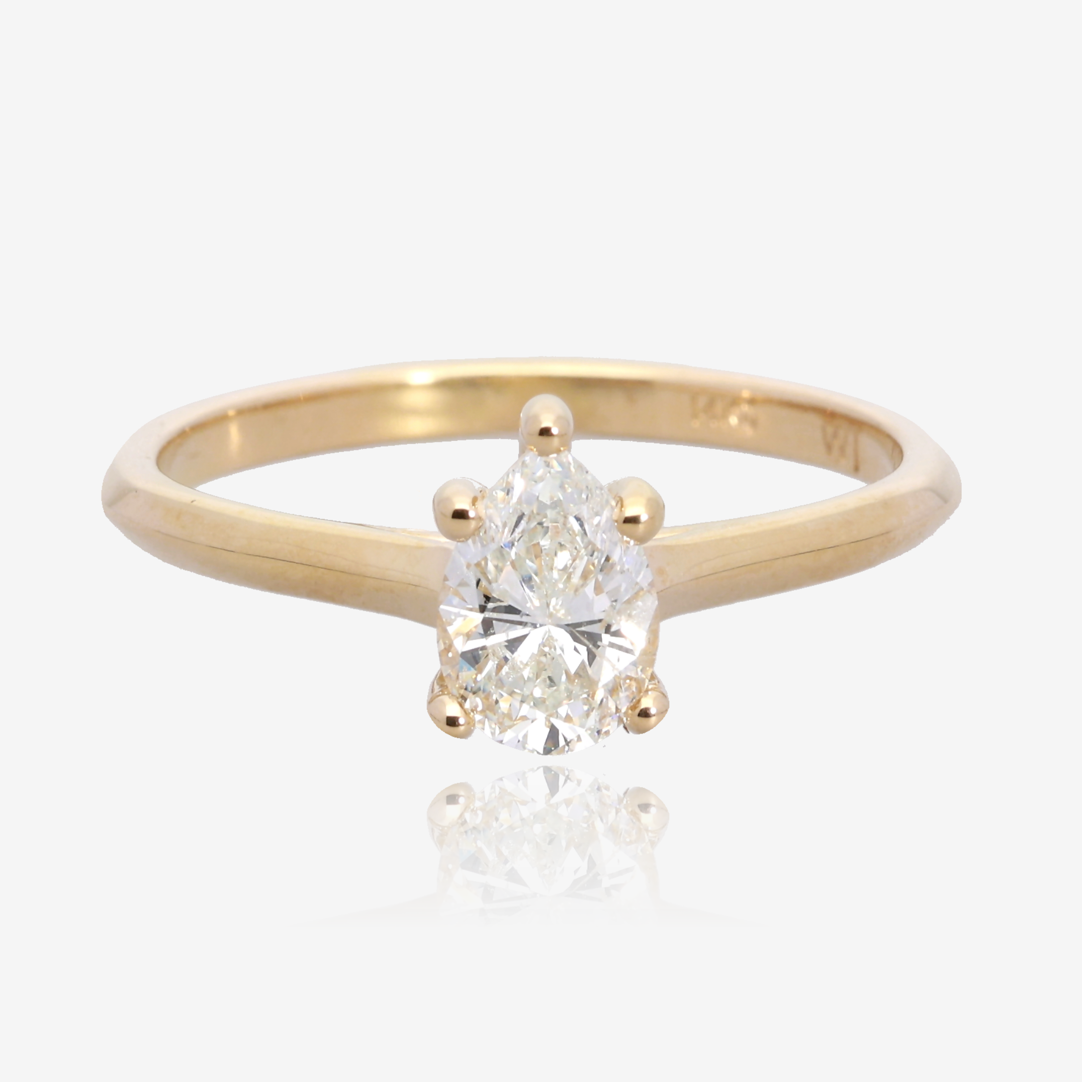 .72ct Natural Pear Diamond Solitaire in 14K Yellow Gold