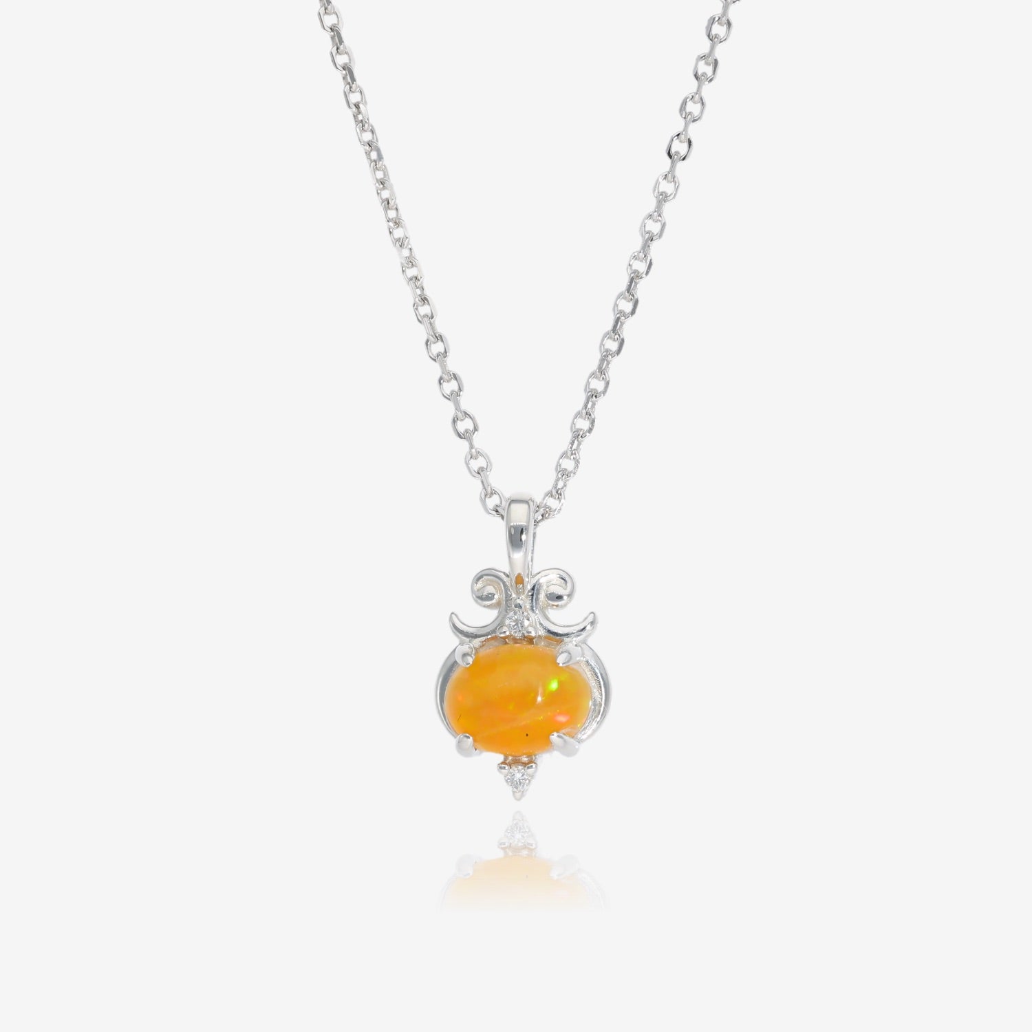 Whimsy Golden Opal Silver Pendant