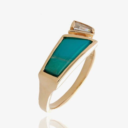 Arizona Horizon Gem Silica Chrysocolla Ring