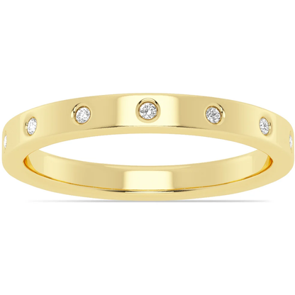 Dotted in Diamonds Flush Set Yellow Gold Diamond Band