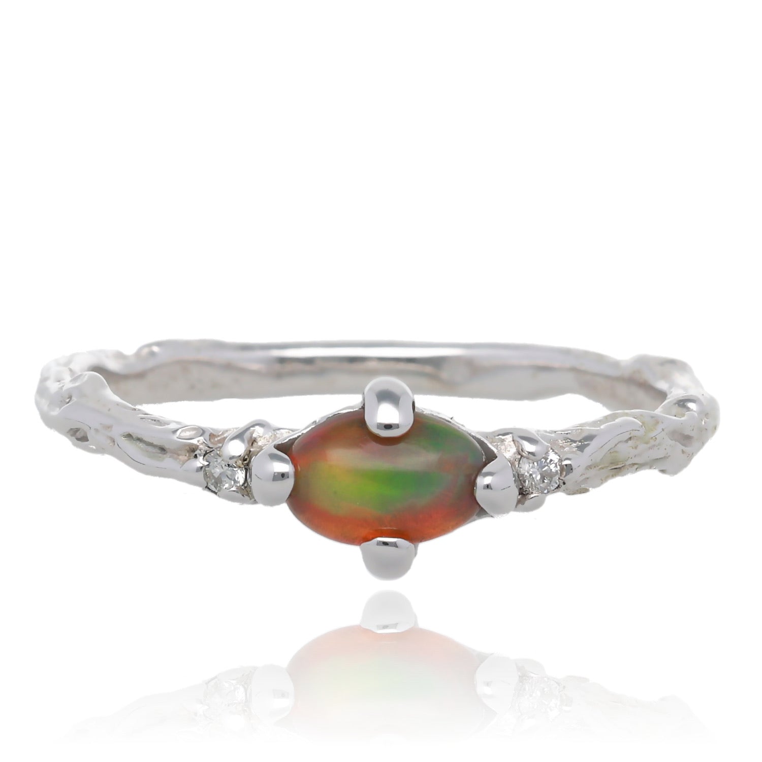 Ethiopian Opal Branch Band in Silver