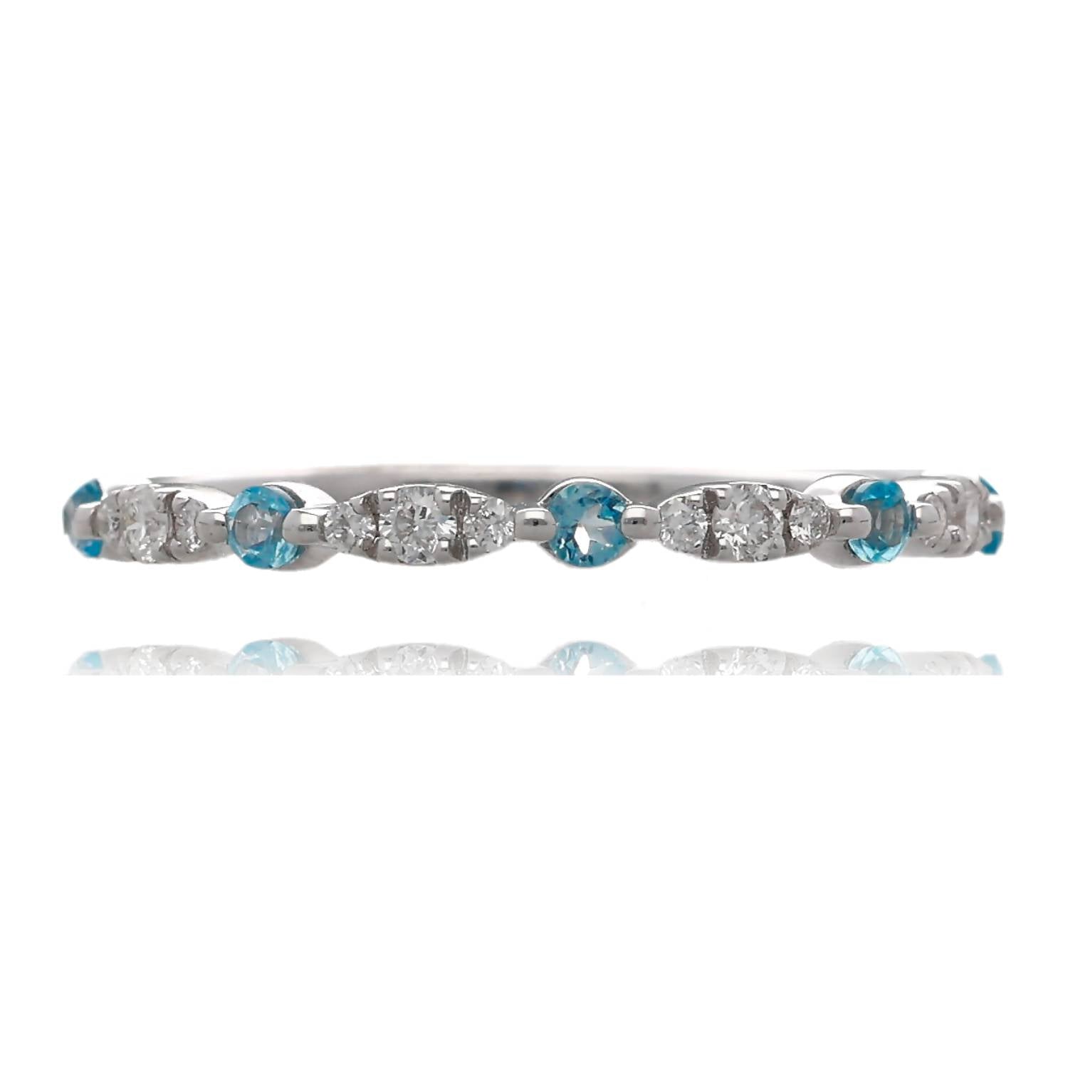 Stacking Gems White Gold Band
