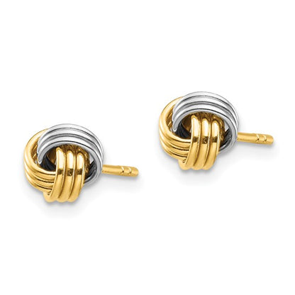 14K Two Tone Love Knot Post Earring