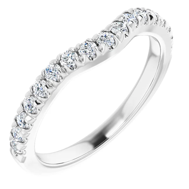 14K WG Moissanite Contour Band