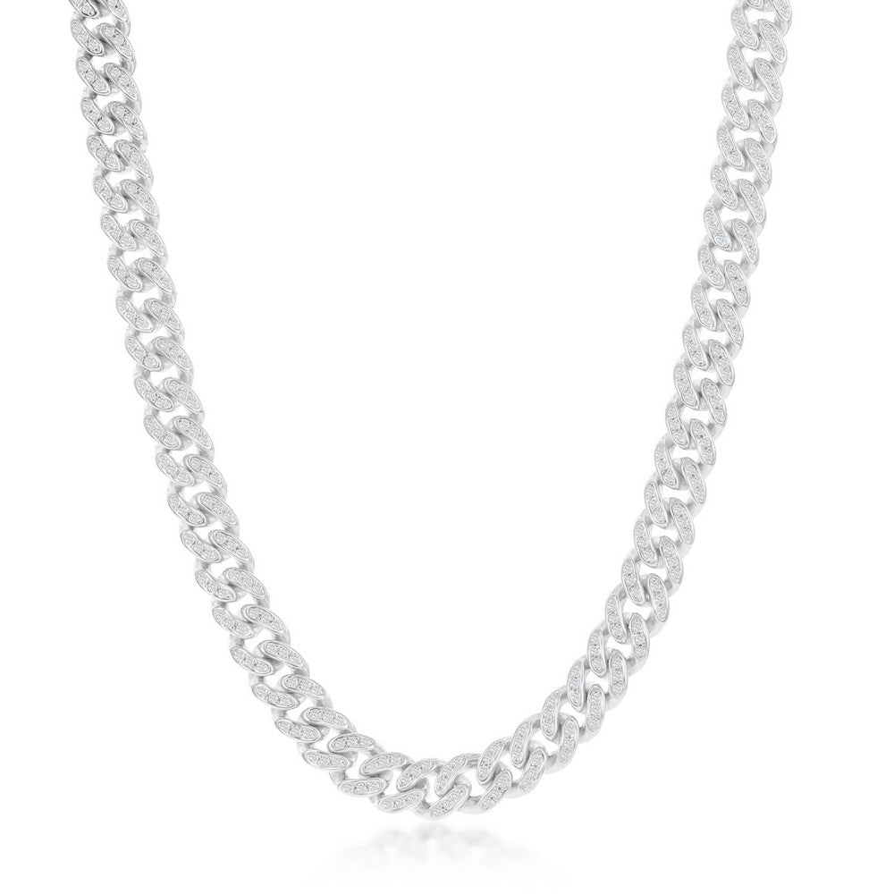 Iced Out Cuban Link Sterling Silver Chain