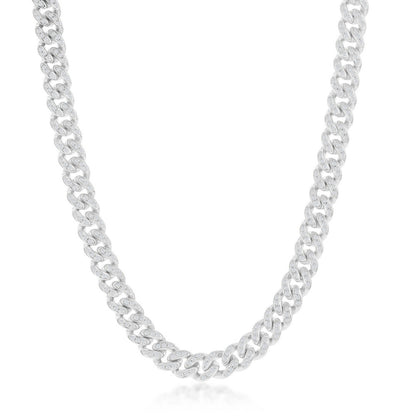 Iced Out Cuban Link Sterling Silver Chain