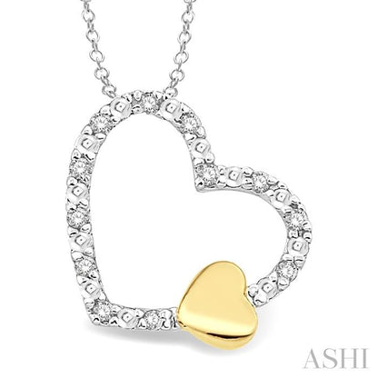 You &amp; I Gold Vermeil Heart Diamond Necklace