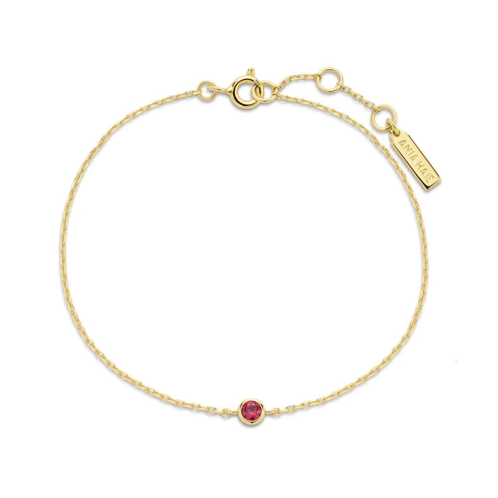 Yellow Crimson Red Solitaire Bracelet