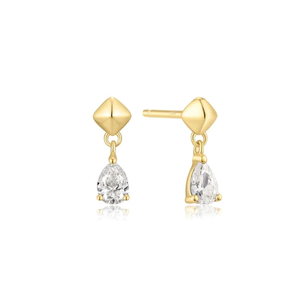 Pyramid Dangle Threaded Stud Earrings