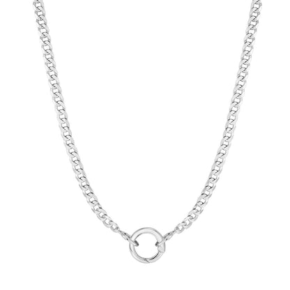 Curb Chain Charm Connector Necklace