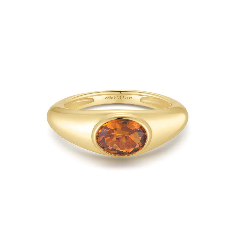 Yellow Sculptural Gemstone Maillard Ring