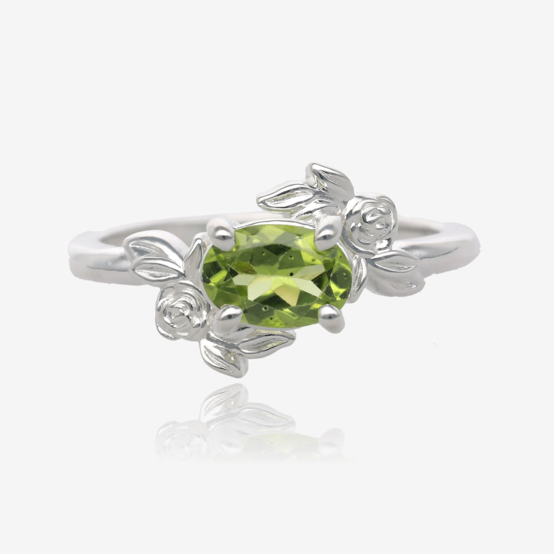 Precious Blossom Peridot Ring in Silver