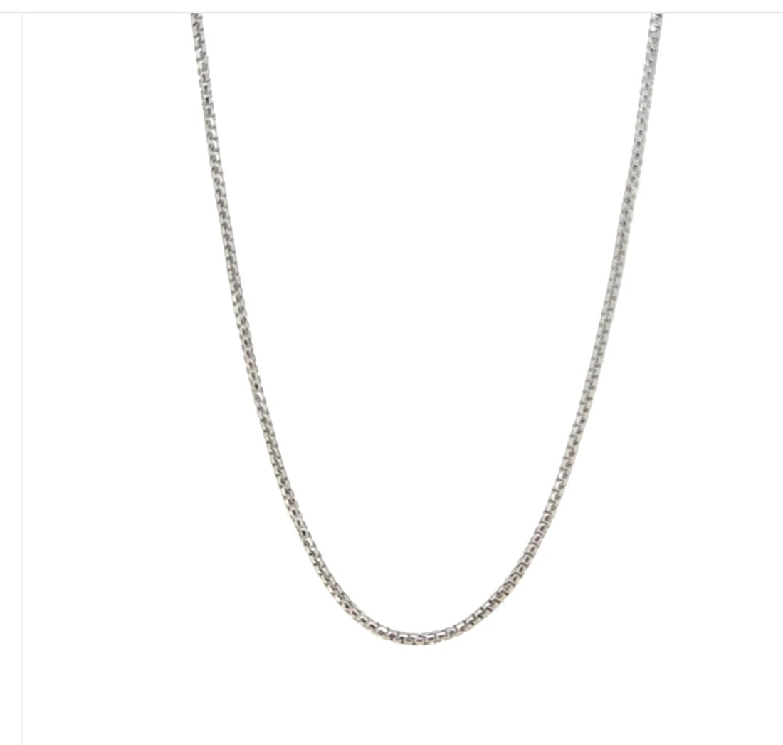 1.4mm Rounded Box Chain Blackened Silver 22”