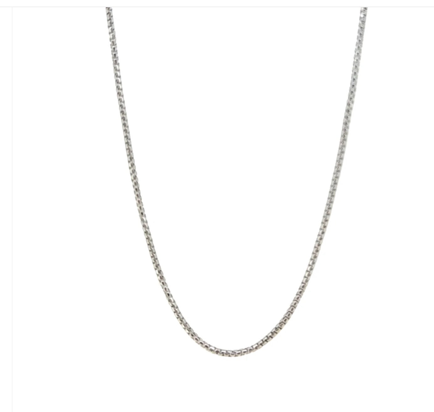 1.4mm Rounded Box Chain Blackened Silver 22”