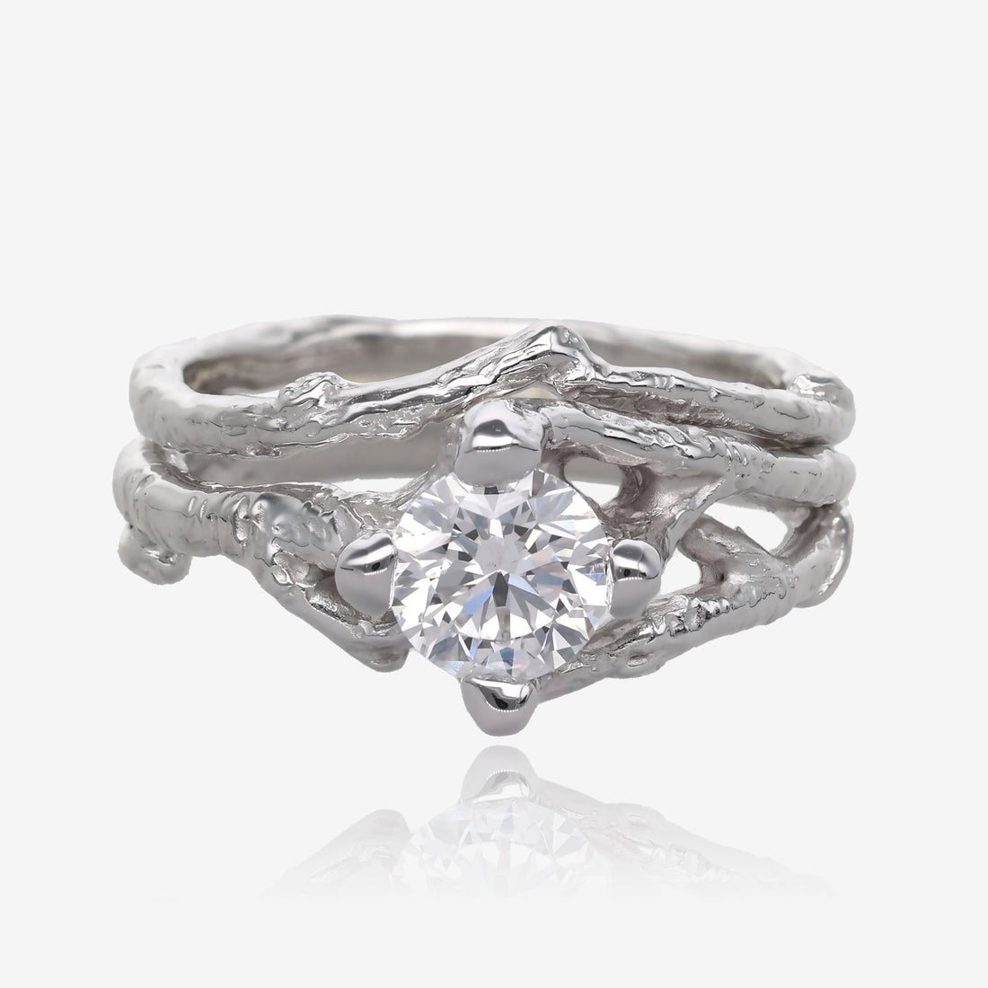 Birch Branch Diamond Gold Wedding Set