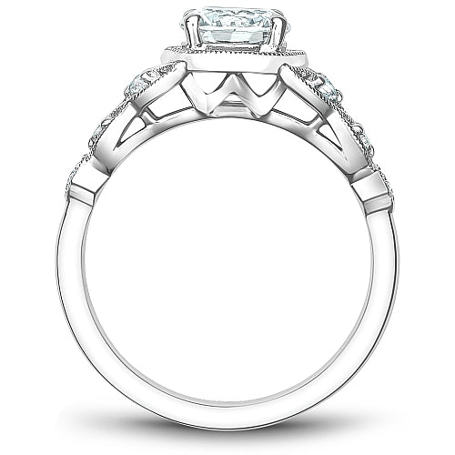 14k White Gold 0.14 CTW Noam Carver Semi-Mount