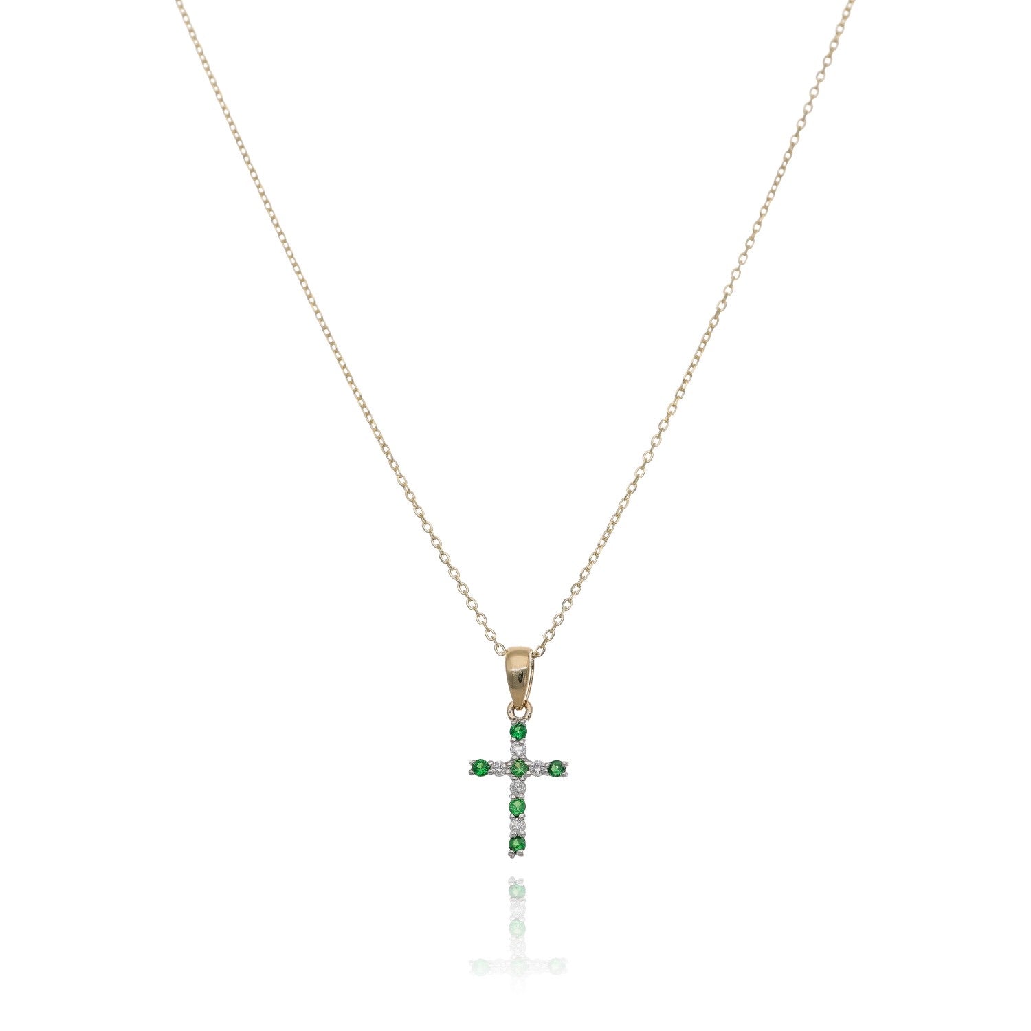 Precious Gem Dainty Diamond Cross Necklace