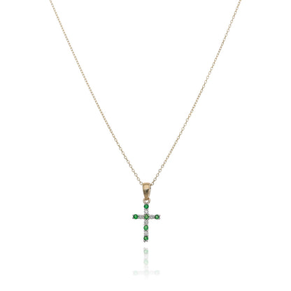 Precious Gem Dainty Diamond Cross Necklace