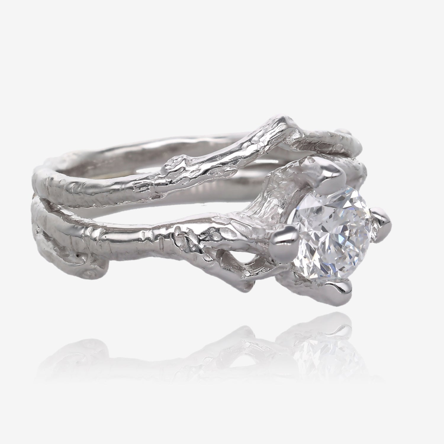 Birch Branch Diamond Gold Wedding Set