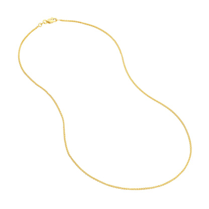 18" 14KY 1.25mm Wheat Chain
