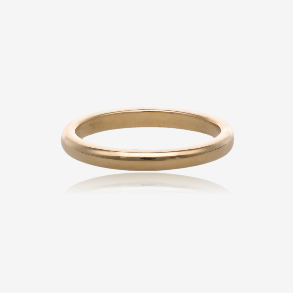 14K Yellow Comfort Fit Standard Weight Narrow Half Round Band