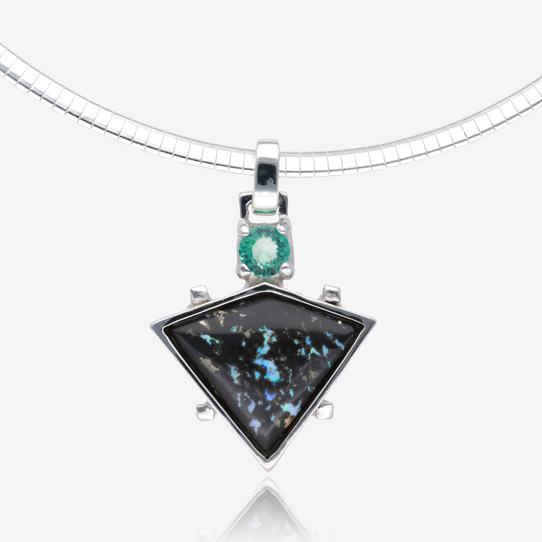 Huntress Leopard Opal and Beryl Pendant