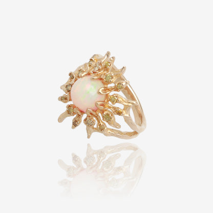 Solstice Opal and Yellow Diamond Ring
