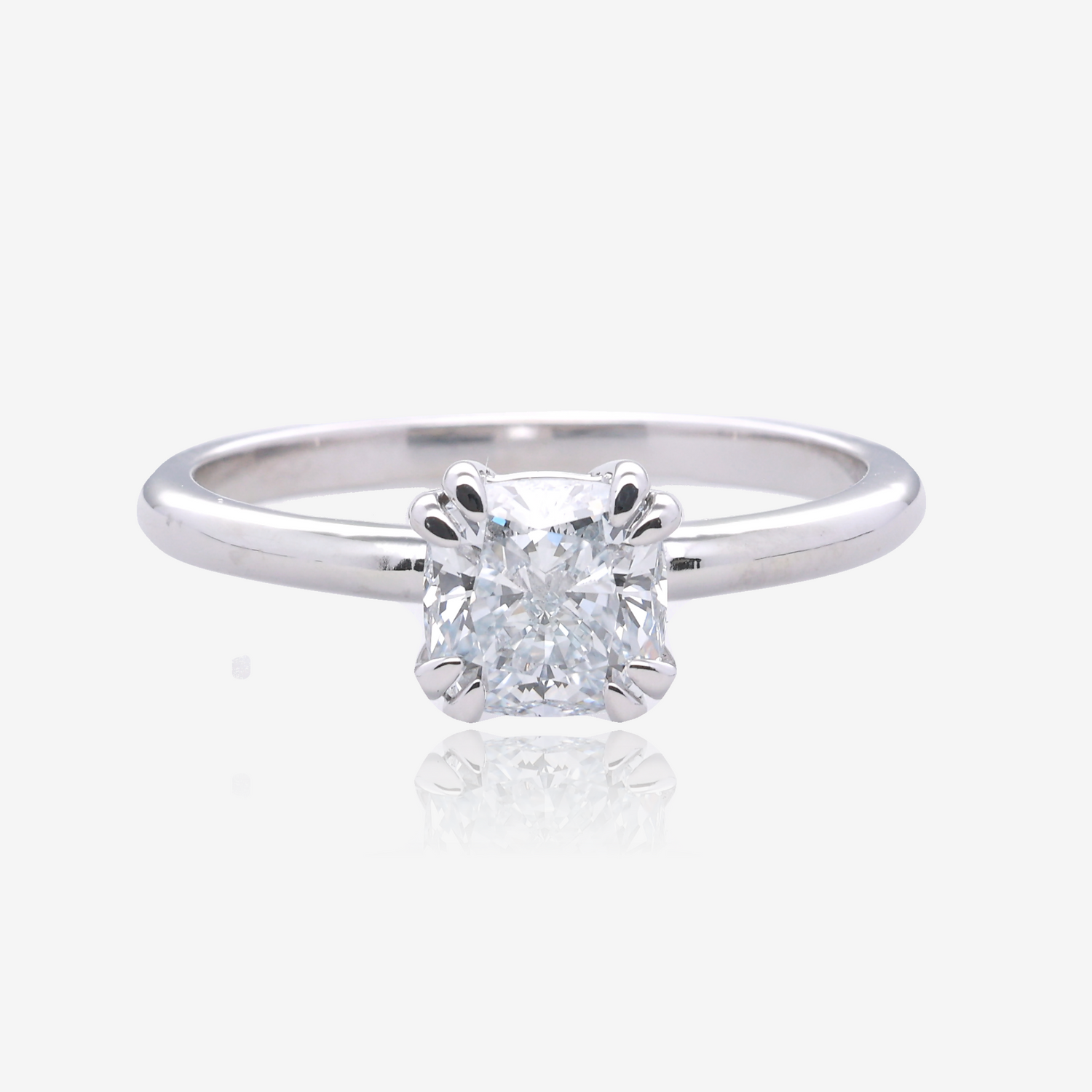 1.13ct Cushion Cut Lab Grown Diamond Solitaire in 14K White Gold