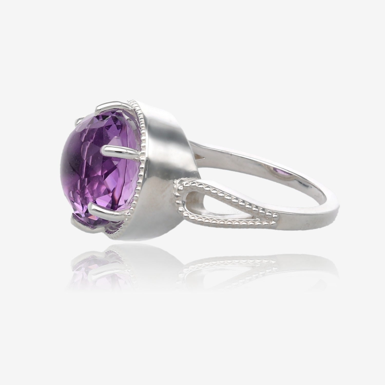 Provencal  Lavender Amethyst Cabochon Ring