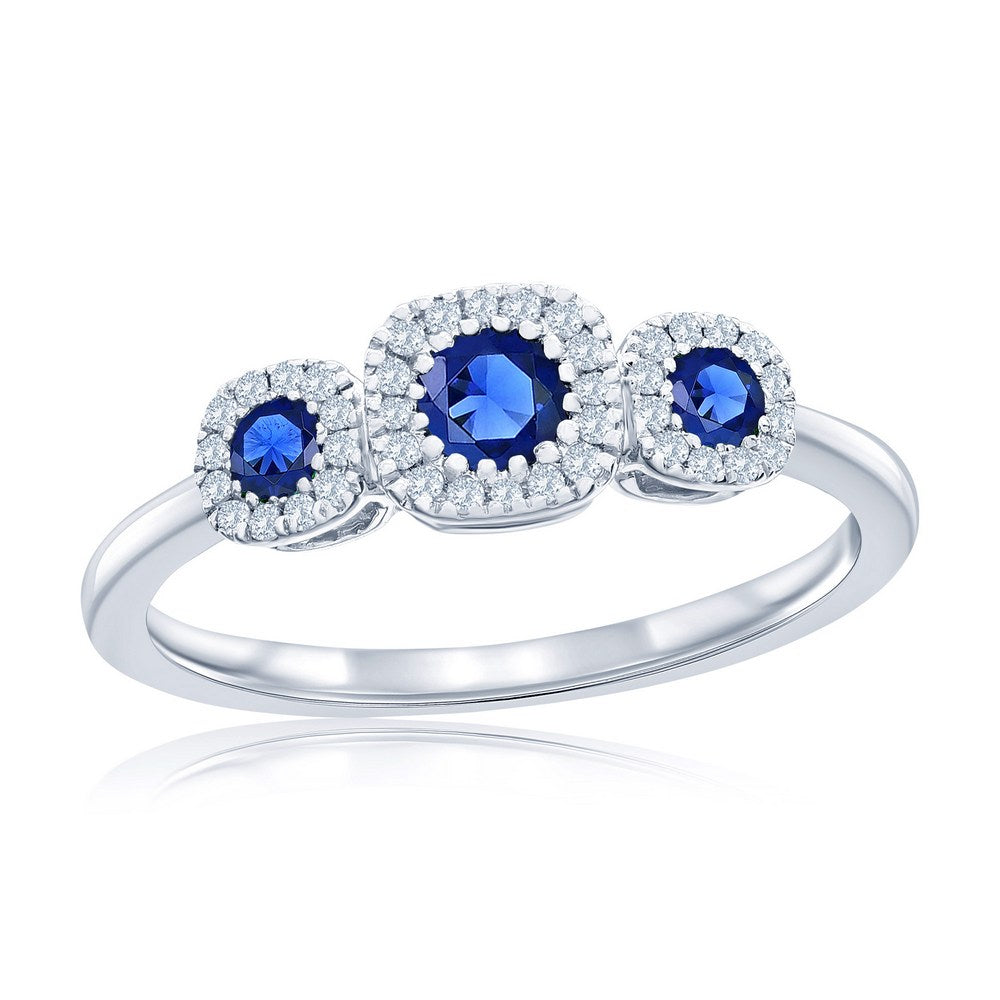 Triple the Brilliance Sapphire Silver Diamond
