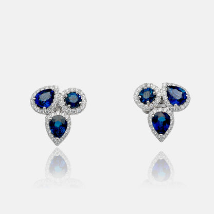 Sapphire Enchantment Diamond Halo Earrings