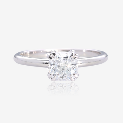 1.13ct Cushion Cut Lab Grown Diamond Solitaire in 14K White Gold