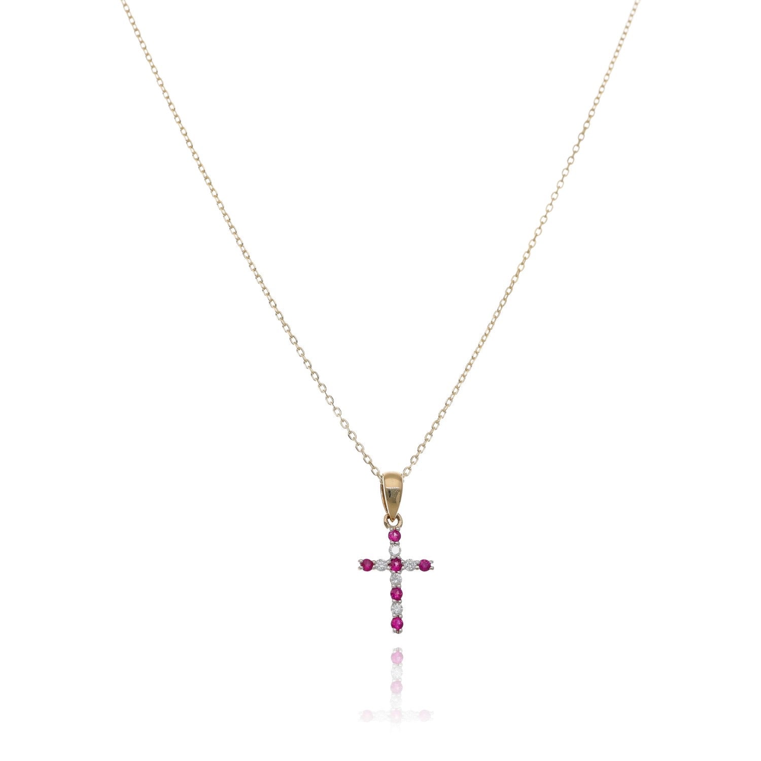 Precious Gem Dainty Diamond Cross Necklace