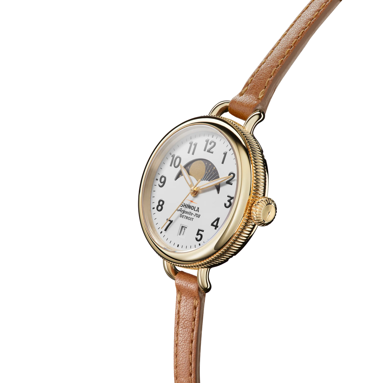 SHINOLA Ladies Birdy Moon Phase Watch Gold Tone
