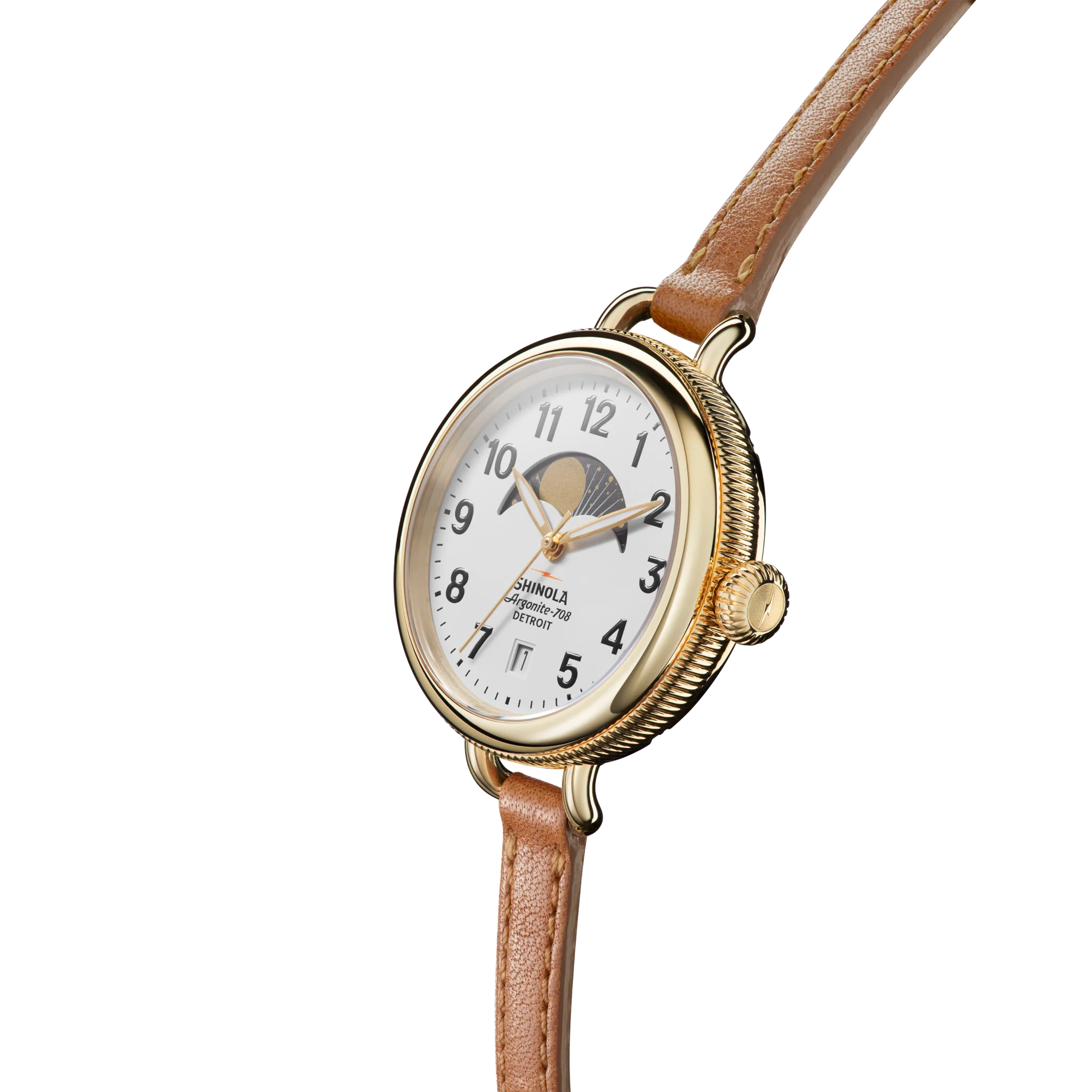 SHINOLA Ladies Birdy Moon Phase Watch Gold Tone